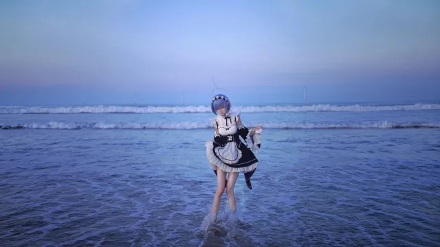 从零开始异界生活蕾姆海边少女二次元动漫电脑壁纸