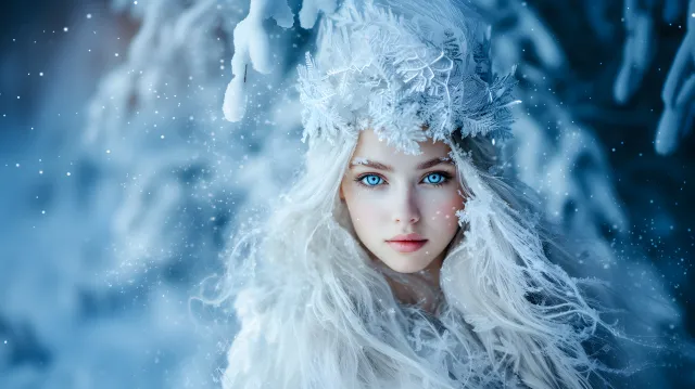冰雪公主 冬季 少女壁纸