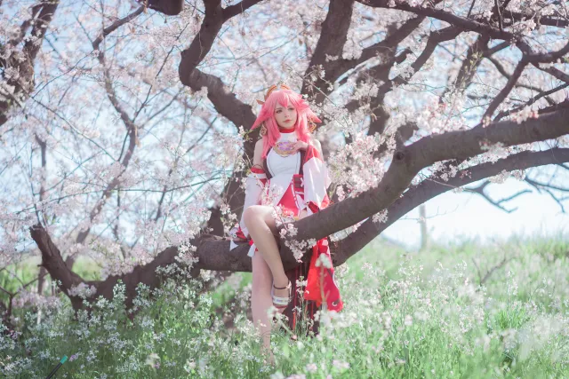 PeachMilky角色扮演原神八重神子4k电脑桌面壁纸