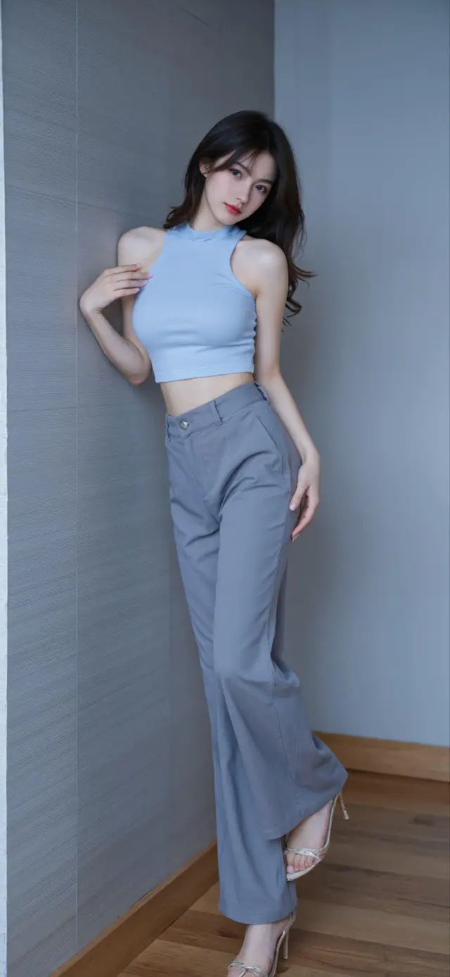简约穿搭美女手机壁纸